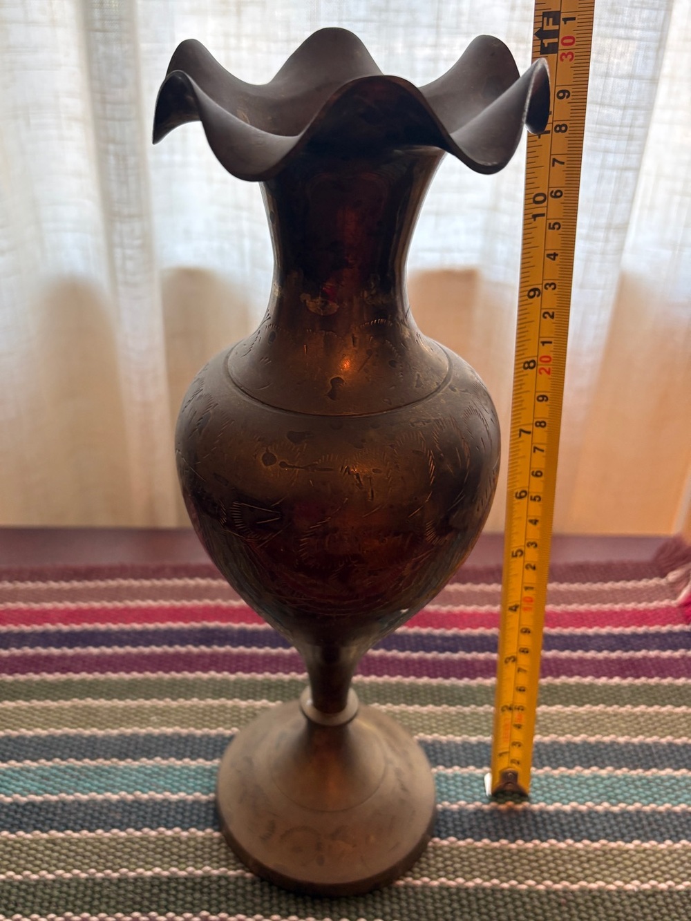 Antique-Style Brass Decorative Vase
